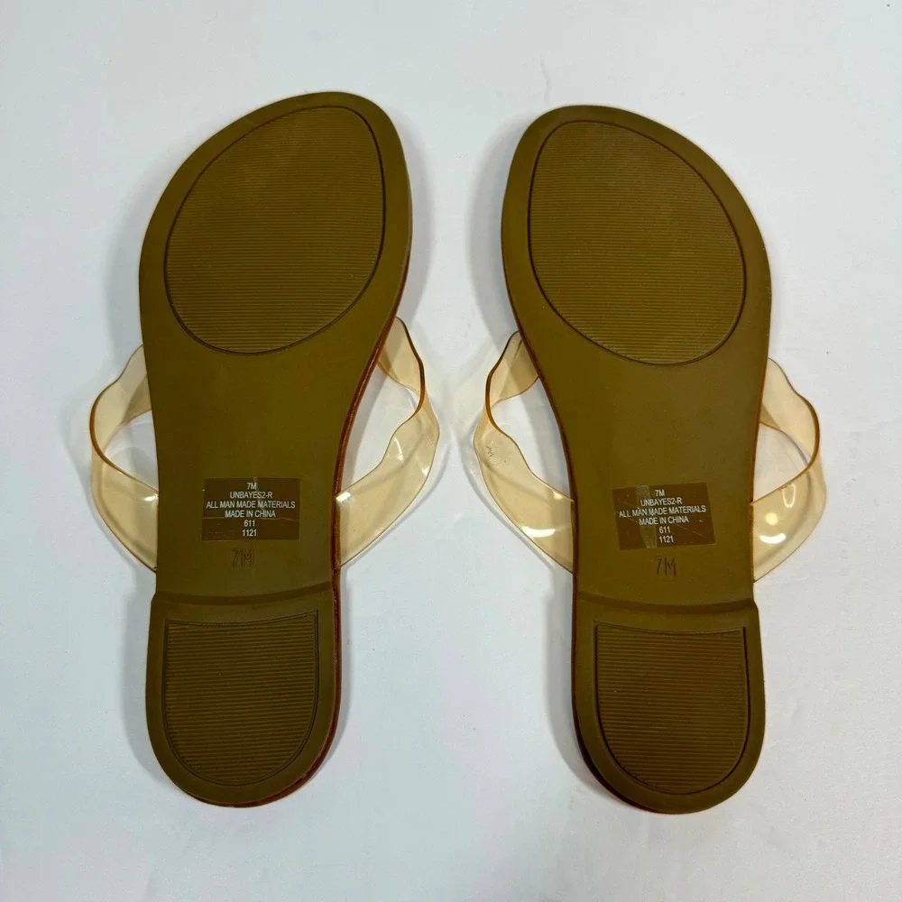 Unisa Thong Sandals Clear Strap‎ Pink Accents Casual Summer Shoes Size 7